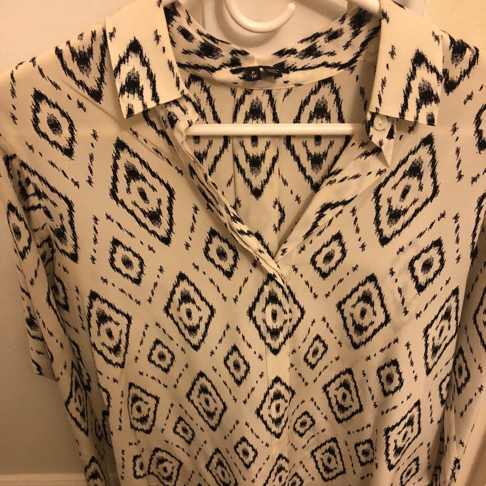 Theory Button Down Blouse With Aztec Print - image 3